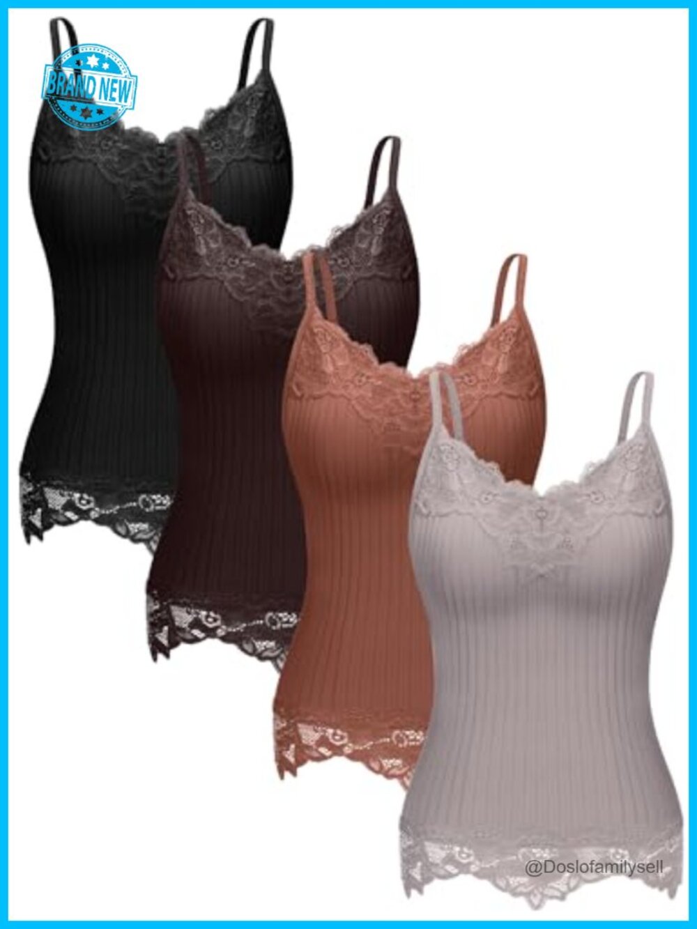 Women's Lace Camisole Tank Top Pack of 4